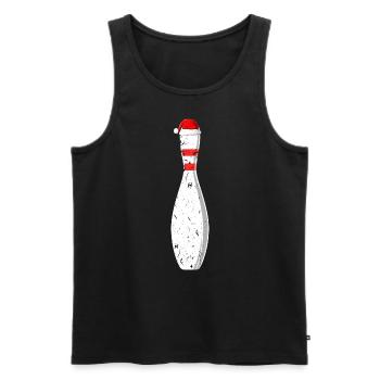 Xmas Bowling Pin Weihnachtsmütze Bowling - Männer Premium Bio Tank Top - Schwarz - Vorne - AI Model Male 178 light (178cm)