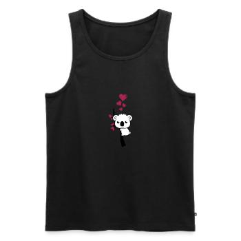 koala doux 002 - Débardeur bio Premium Homme - noir - Devant - Michal (187cm)