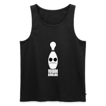 lustiges Bowling Shirt Sticker Pin Kegel Kegeln - Männer Premium Bio Tank Top - Schwarz - Vorne - AI Model Male 178 light (178cm)