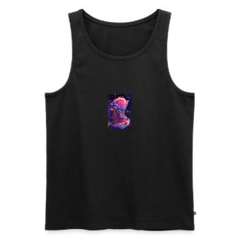 Temple fantasy universe, Japanese village - Men's Premium Organic Tank Top - black - Front - Michal (187cm)