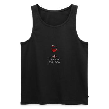 Wine Not? Vino Pun - Men's Premium Organic Tank Top - black - Front - Michal (187cm)