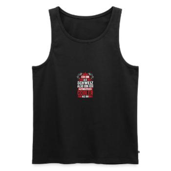 Schweizer Schweiz - Männer Premium Bio Tank Top - Schwarz - Vorne - Michal (187cm)