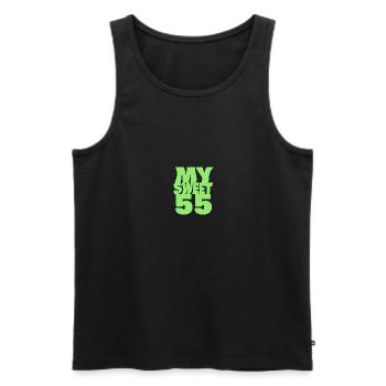 Süß 55 - Männer Premium Bio Tank Top - Schwarz - Vorne - AI Model Male 178 light (178cm)