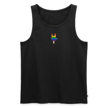 I Love You - Main / Glace sur tige - Arc-en-ciel - Débardeur bio Premium Homme - noir - Devant - Michal (187cm)