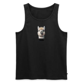 Ein lustiges Lama sagt Gudee - Männer Premium Bio Tank Top - Schwarz - Vorne - AI Model Male 178 light (178cm)