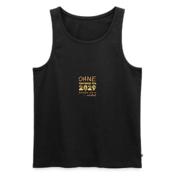 Schaffen 2029 - Männer Premium Bio Tank Top - Schwarz - Vorne - AI Model Male 178 light (178cm)
