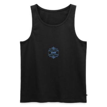 Aron - Männer Premium Bio Tank Top - Schwarz - Vorne - AI Model Male 178 light (178cm)