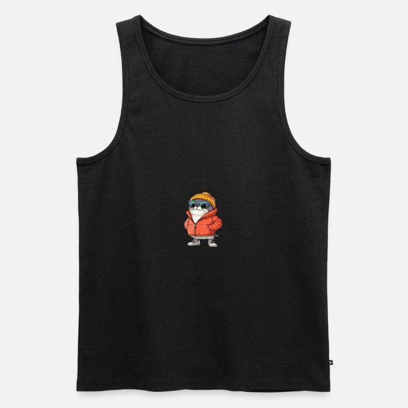 Robbe Tier Winter Comic - Männer Premium Bio Tank Top - undefined