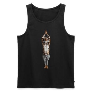Tiger - Männer Premium Bio Tank Top - Schwarz - Vorne - Michal (187cm)
