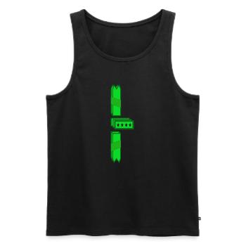 Grün - Männer Premium Bio Tank Top - Schwarz - Vorne - Michal (187cm)