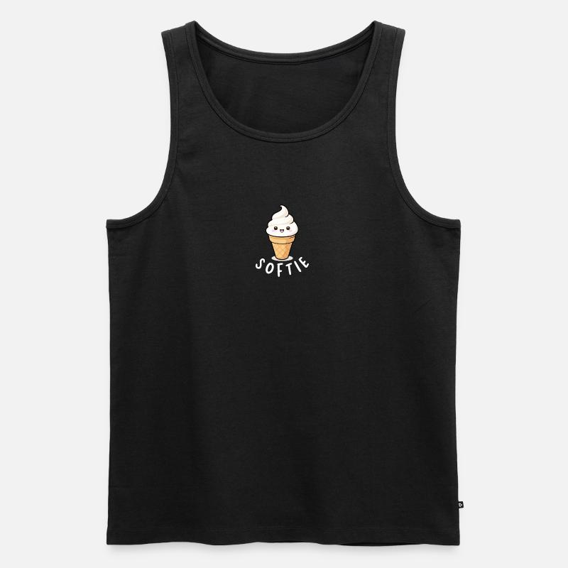 Softie Softeis Liebe Minimal Statement - Men's Premium Organic Tank Top - black