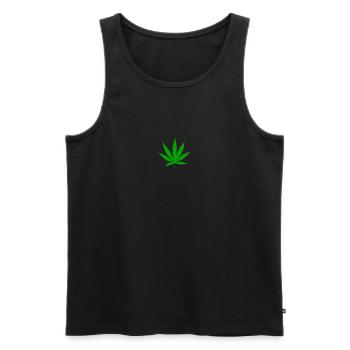 Plante à feuilles de cannabis - Débardeur bio Premium Homme - noir - Devant - AI Model Male 178 light (178cm)