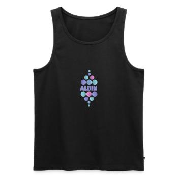 First name Albin - Men's Premium Organic Tank Top - black - Front - AI Model Male 178 light (178cm)