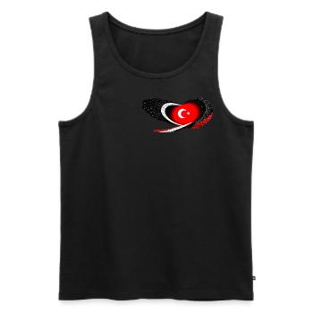 Heartveat Turkey - Männer Premium Bio Tank Top - Schwarz - Vorne - Michal (187cm)