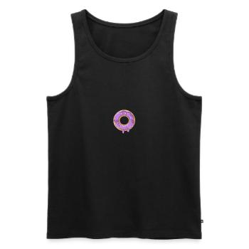 Dripping donut with purple glaze - Men's Premium Organic Tank Top - black - Front - AI Model Male 178 light (178cm)