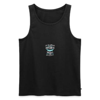 milan - Männer Premium Bio Tank Top - Schwarz - Vorne - Michal (187cm)