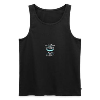 lukas - Männer Premium Bio Tank Top - Schwarz - Vorne - Michal (187cm)