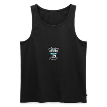toni - Männer Premium Bio Tank Top - Schwarz - Vorne - Michal (187cm)