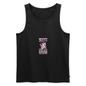 1st Grade Schoolchild Back to School Enrollment - Men's Premium Organic Tank Top - black - Front - AI Model Male 178 light (178cm)