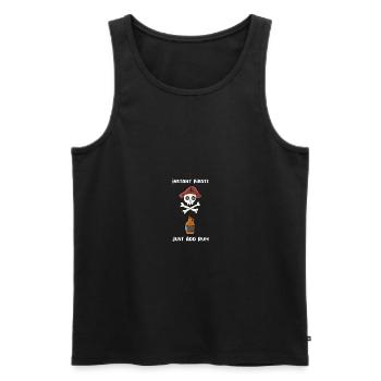 Pirat Rum Totenkopf Geschenk Spruch - Männer Premium Bio Tank Top - Schwarz - Vorne - Michal (187cm)
