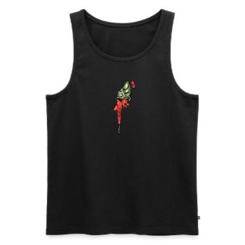 Flowers Bird Exotic Animal Gift Macaw Parrot - Men's Premium Organic Tank Top - black - Front - AI Model Male 178 light (178cm)