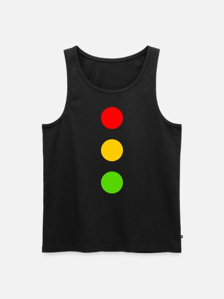 Stoplicht Kostuum Rood Geel Groen Punten Carnaval - Mannen Premium Bio Tanktop - zwart