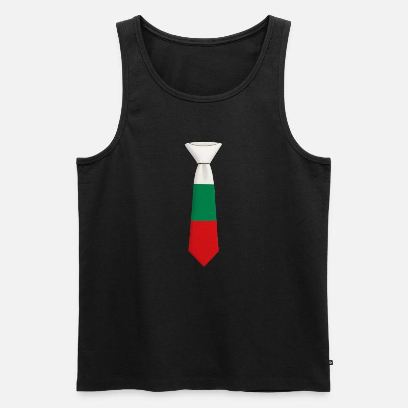 Cravate Bulgarie – Conception du drapeau - Débardeur bio Premium Homme - noir