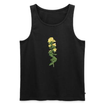 Yellow St. John's wort - Men's Premium Organic Tank Top - black - Front - AI Model Male 178 light (178cm)