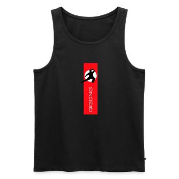 Drapeau Qigong - Débardeur bio Premium Homme - noir - Devant - AI Model Male 178 light (178cm)