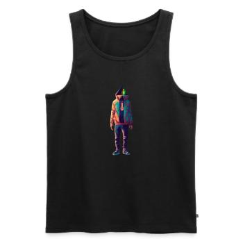 Hoodie Men - Männer Premium Bio Tank Top - Schwarz - Vorne - AI Model Male 178 light (178cm)