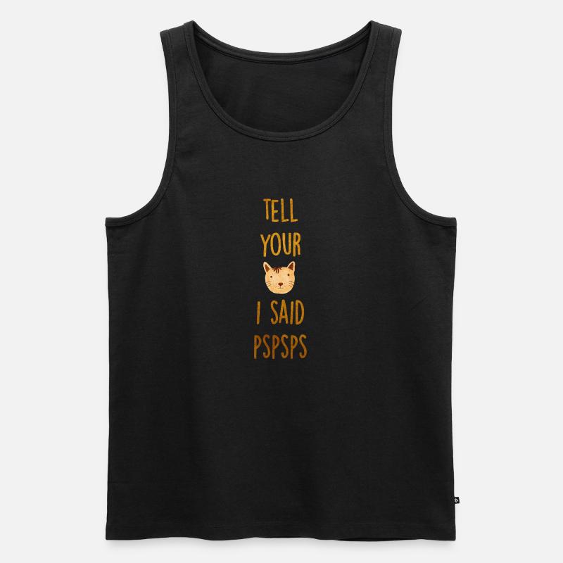Cat Whisper PSPSPS Goldschrift - Männer Premium Bio Tank Top - Schwarz