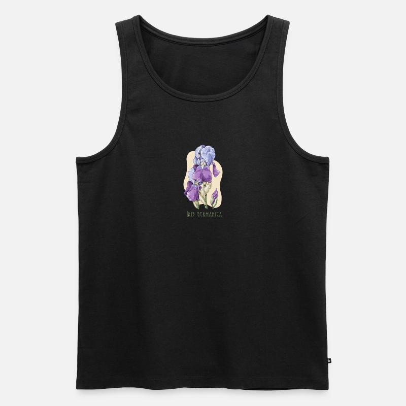 Dessin botanique de l’iris - Débardeur bio Premium Homme - noir