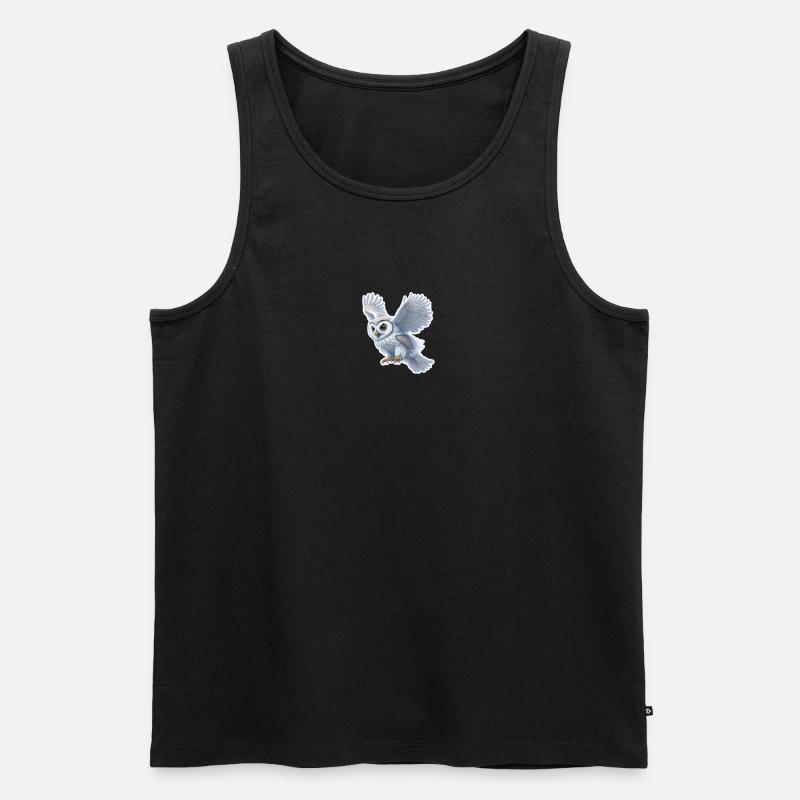 Eulenflug Sticker - Männer Premium Bio Tank Top - Schwarz