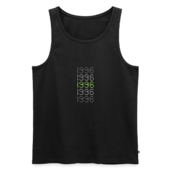 Style 1996 - Männer Premium Bio Tank Top - Schwarz - Vorne - AI Model Male 178 light (178cm)