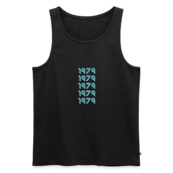 Year 1979 - Men's Premium Organic Tank Top - black - Front - Michal (187cm)