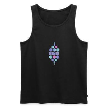 Denis as a first name - Men's Premium Organic Tank Top - black - Front - AI Model Male 178 light (178cm)