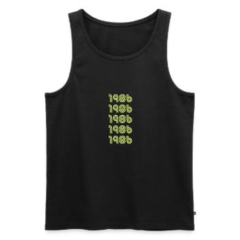 1986 - Débardeur bio Premium Homme - noir - Devant - Michal (187cm)