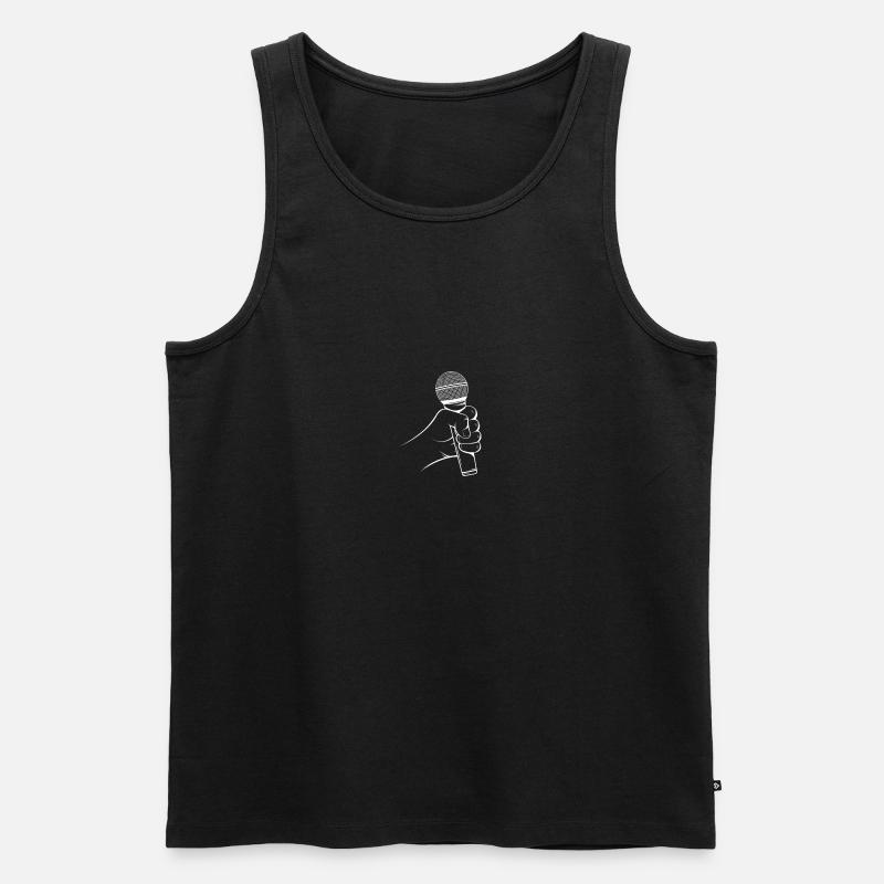 Mikrofon Interview witzig Rapper Mic - Männer Premium Bio Tank Top - Schwarz