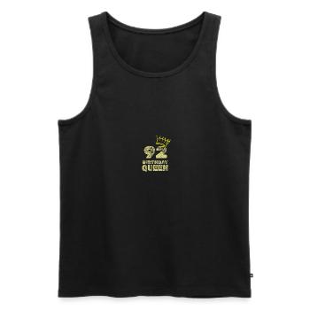 Age 92 - Men's Premium Organic Tank Top - black - Front - AI Model Male 178 light (178cm)