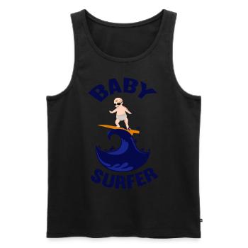 Baby surfer shirt that's cool to wear. - Men's Premium Organic Tank Top - black - Front - AI Model Male 178 light (178cm)