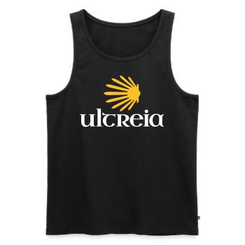 Ultreia | Jakobsmuschel | Camino de Santiago - Männer Premium Bio Tank Top - Schwarz - Vorne - Michal (187cm)