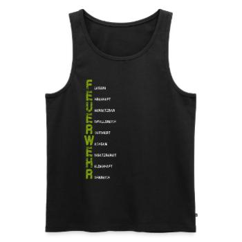 FEUERWEHR - Männer Premium Bio Tank Top - Schwarz - Vorne - Michal (187cm)