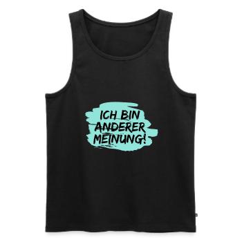 Ich bin anderer Meinung! Anti Gegen Demo - Männer Premium Bio Tank Top - Schwarz - Vorne - AI Model Male 178 light (178cm)