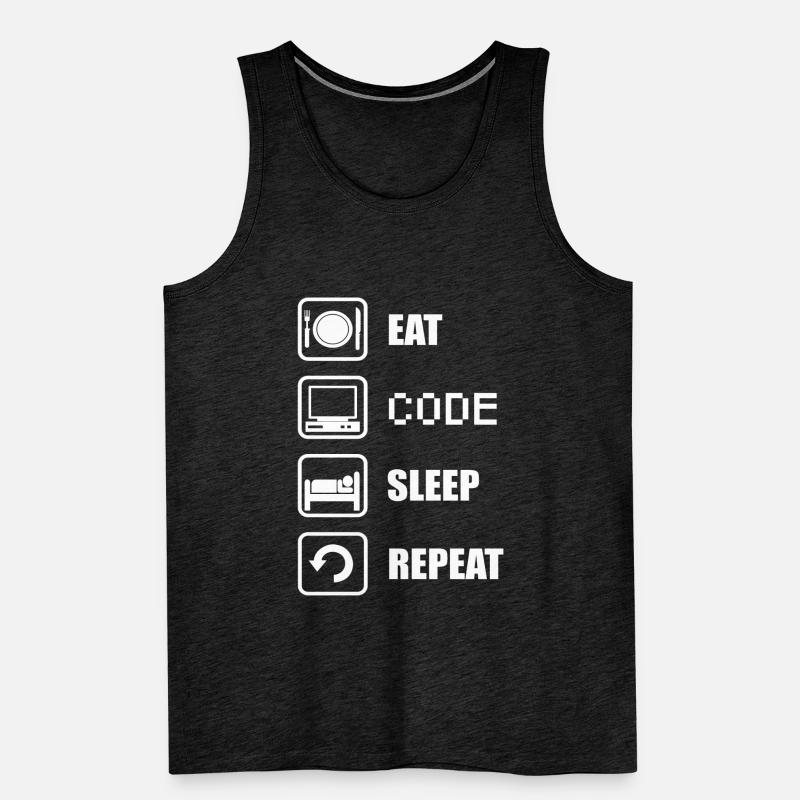 Eat, code, sleep, repeat shirt for programmer Männer Premium Bio Tank Top
