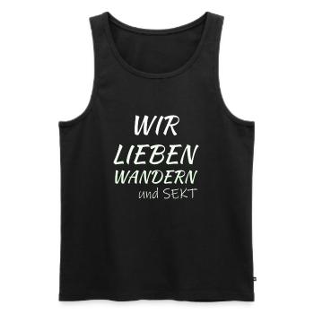 Wir lieben wandern und Sekt Liebe Alkohol - Männer Premium Bio Tank Top - Schwarz - Vorne - Michal (187cm)