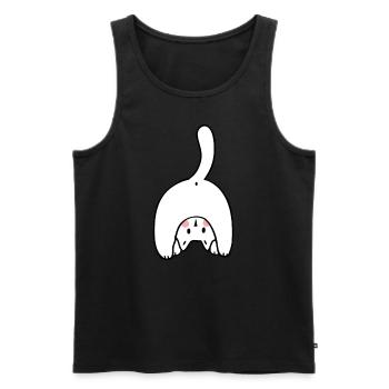Yoga Kätzchen Mieze Meditation - Männer Premium Bio Tank Top - Schwarz - Vorne - AI Model Male 178 light (178cm)