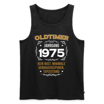 Oldtimer Jahrgang 1975 Vintage Design - Männer Premium Bio Tank Top - Schwarz - Vorne - Michal (187cm)