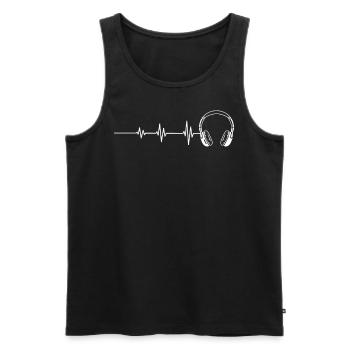 Herzschlag Audio Engineer Tontechniker - Männer Premium Bio Tank Top - Schwarz - Vorne - Michal (187cm)