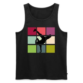 Breakdance breaker retro bboy - Männer Premium Bio Tank Top - Schwarz - Vorne - Michal (187cm)