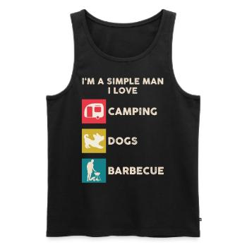 Camping Hund Grillen Männer - Männer Premium Bio Tank Top - Schwarz - Vorne - Michal (187cm)